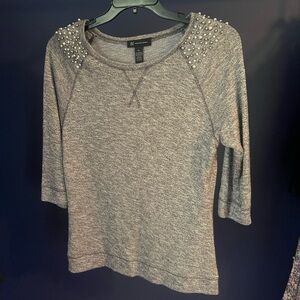 Gray Embellished Women's Top